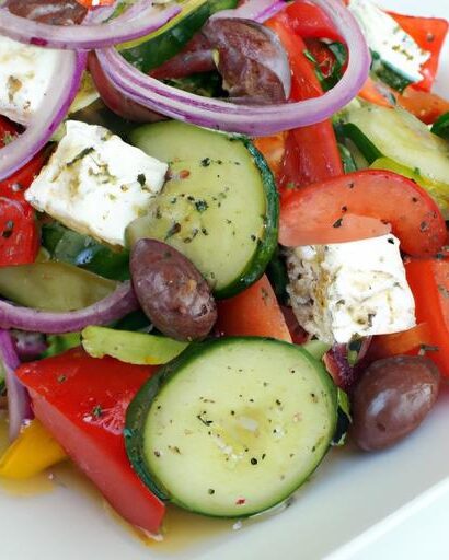 Refreshing Classic Greek Salad Made with Vegan Feta