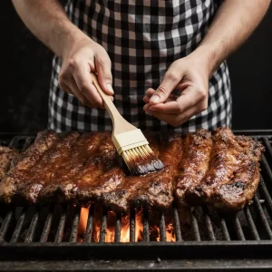 Descriptive, includes primary keyword ("Beef Back Ribs") and secondary keyword ("Barbecue"), and is accessible for screen readers.