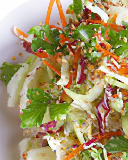 Crisp Sesame Cabbage Slaw with Creamy Dairy-Free Dressing