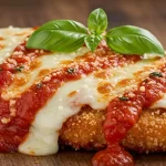 Restaurant-Style Chicken Parmesan Served Over Bed of Spaghetti