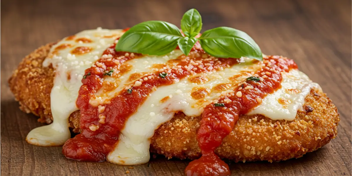 Restaurant-Style Chicken Parmesan Served Over Bed of Spaghetti