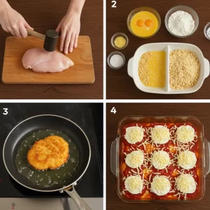 Family-Style Chicken Parmesan Baking Dish with Fettuccine Pasta