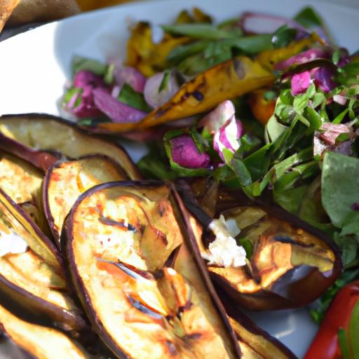 Savor Summer Flavors: Grilled Eggplant & Vegan Halloumi Salad