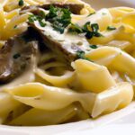 Indulge in Creamy Garlic Steak Pasta: A Savory Delight
