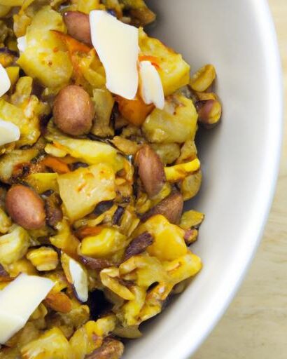 Hearty Roasted Sweet Potato & Lentil Salad with Almond Cheese