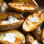 Creamy Cottage Cheese Air Fryer Baked Potato Skins Recipe
