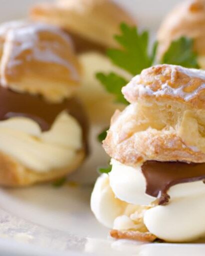 Decadent Profiteroles Filled with Light Whipped Cream Bliss