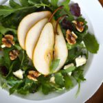Fresh Flavors: Arugula Pear Walnut Salad with Almond Ricotta