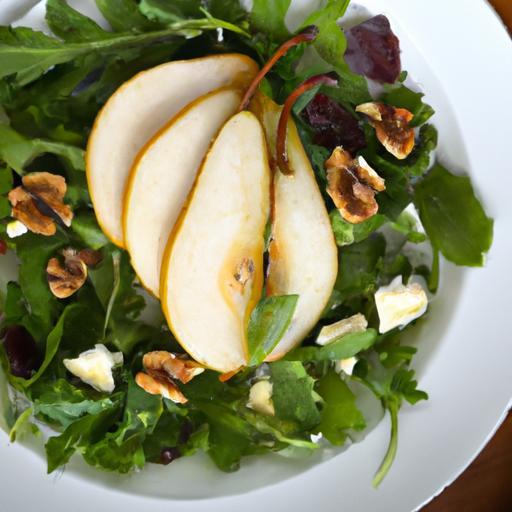 Fresh Flavors: Arugula Pear Walnut Salad with Almond Ricotta