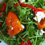 Zesty Roasted Red Pepper & Arugula Salad with Vegan Ricotta