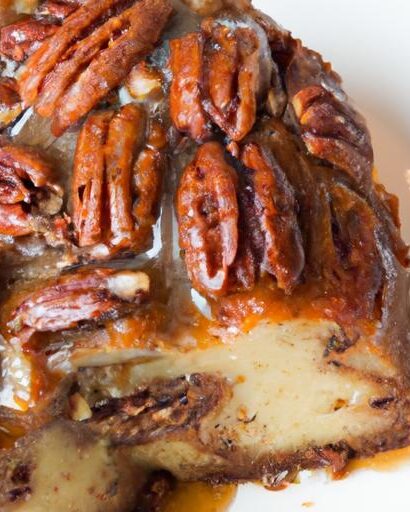 Rustic Apple Pecan Cake Drizzled with Decadent Caramel Glaze
