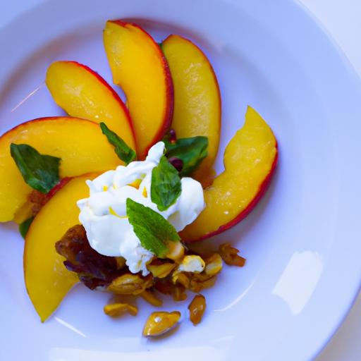 Fresh Peach & Almond Salad with Creamy Vegan Ricotta Twist