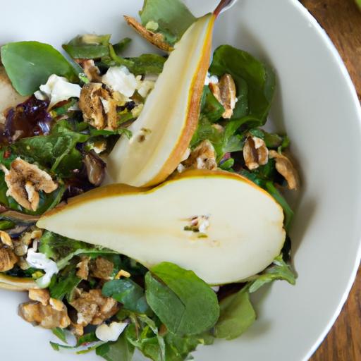 Fresh Flavors: Arugula Pear Walnut Salad with Almond Ricotta