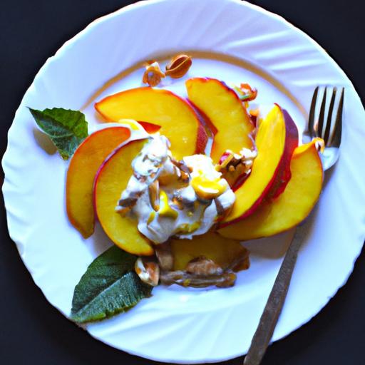 Peach & Almond Salad with Creamy Vegan Ricotta Delight