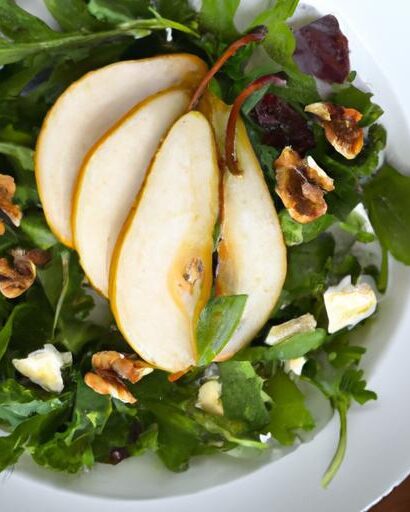 Fresh Flavors: Arugula Pear Walnut Salad with Almond Ricotta