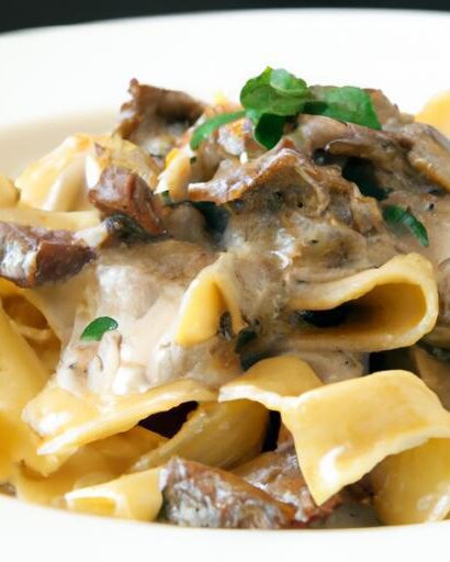 Rich & Creamy Beef Stroganoff Served Over Perfect Egg Noodles
