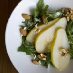 Fresh & Nutty: Arugula Pear Walnut Salad with Almond Ricotta