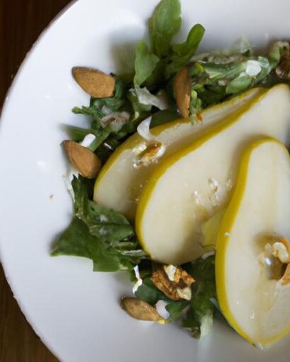 Fresh & Nutty: Arugula Pear Walnut Salad with Almond Ricotta
