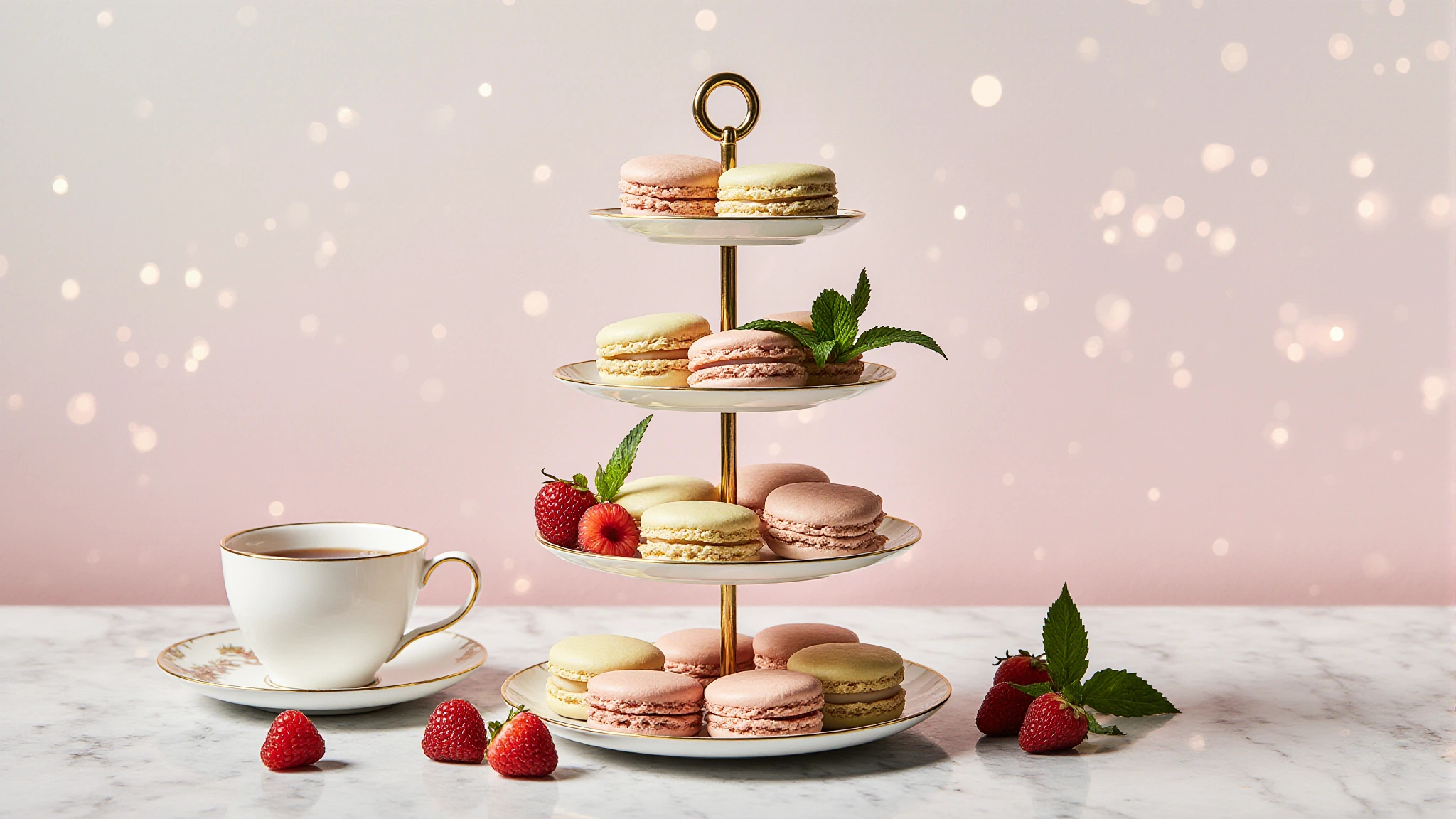 Colorful French macarons arranged neatly, showcasing classic flavors and sweet pastry traditions.