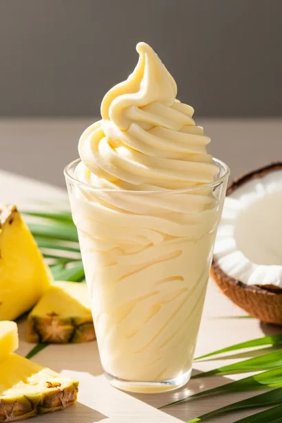 Creamy homemade Ninja Creamy Dole Whip made with pineapple, smooth and refreshing, served in a bowl for a perfect summer treat.