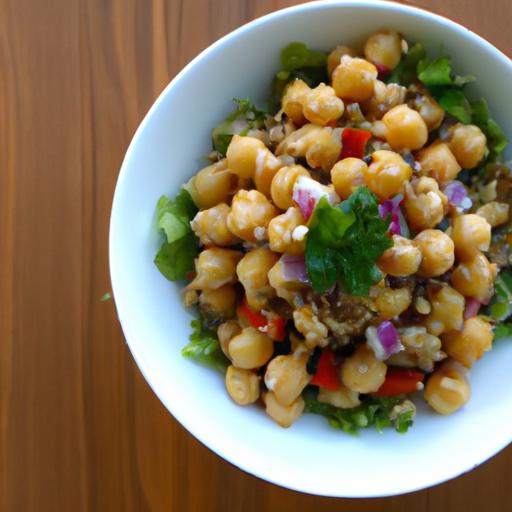 Bright bites: Quinoa & Chickpea Salad with Vegan Feta Flair