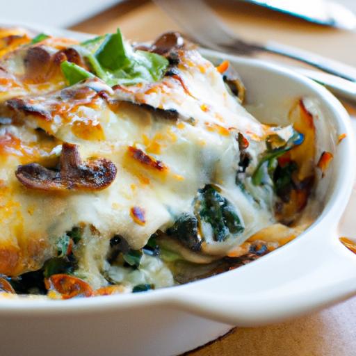 Hearty mushroom and Spinach Lasagna: A Veggie Delight