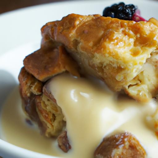 Classic Old-Fashioned Bread Pudding with Creamy Vanilla‍ Sauce