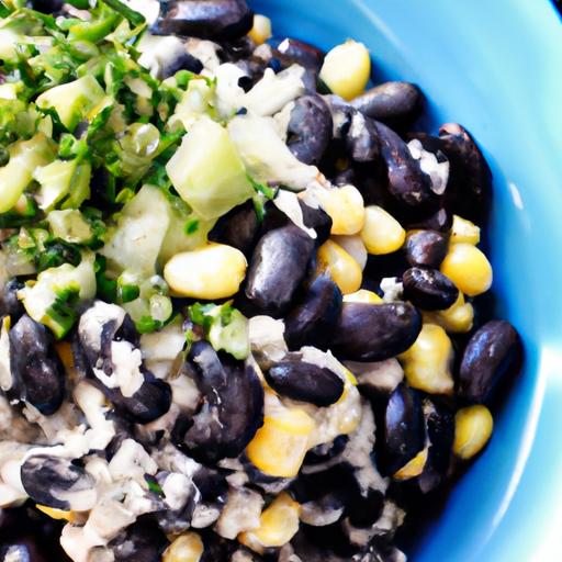 Zesty Black Bean & corn Salad with Creamy vegan Cotija