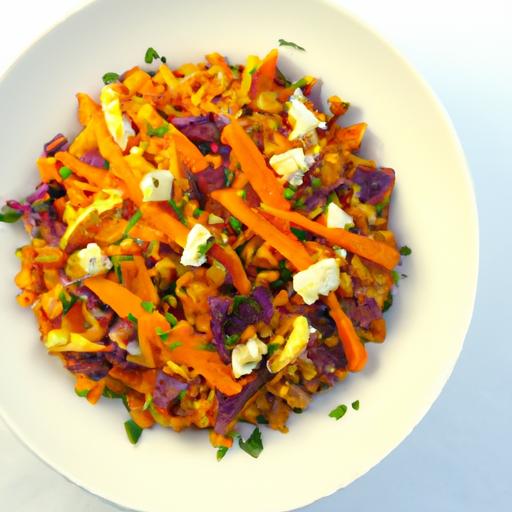 Wholesome Farro & Roasted Carrot Salad with Dairy-Free Cheese