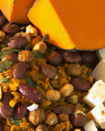 Hearty Roasted Sweet Potato & Lentil Salad with Almond Cheese