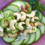 Refreshing Cucumber & Avocado Salad with Creamy Cashew Cheese