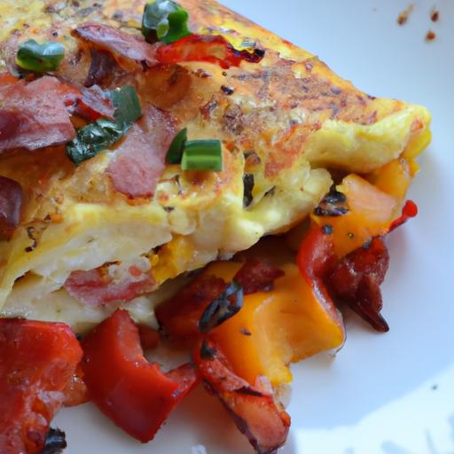 Savor the Flavor: ‌Bacon, Bell Pepper ‌& ‌Vegan Cheese Omelette