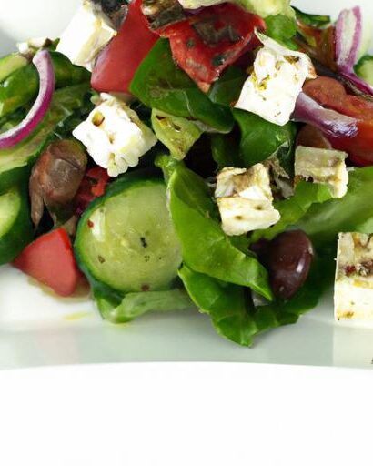Refreshing Twist: Classic Greek Salad with Vegan Feta Flair