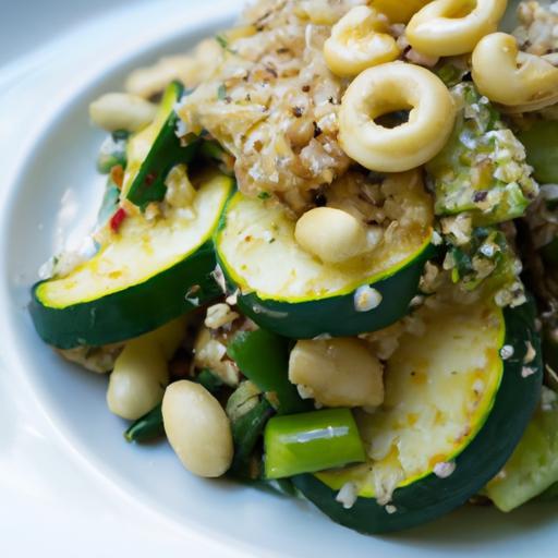 Wholesome Quinoa & Roasted Zucchini Salad with Cashew Cheese