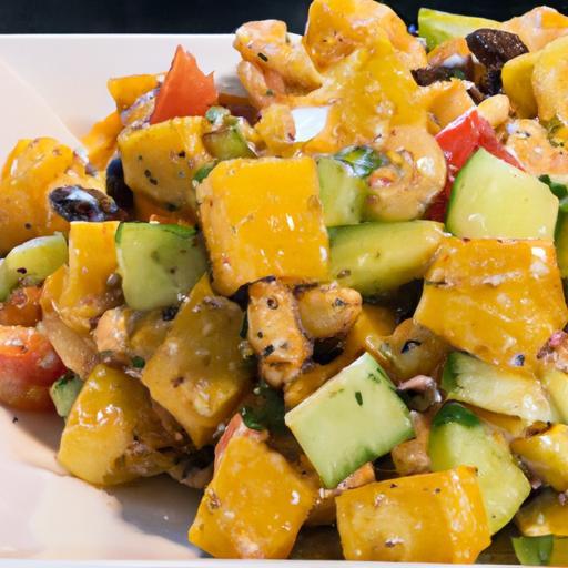 Tropical Twist: Mango & Black Bean Salad with Vegan Cheddar