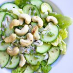 Refreshing Cucumber Avocado Salad with Creamy Cashew Cheese