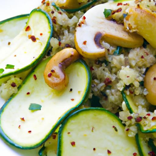 Wholesome Quinoa & roasted Zucchini⁣ Salad with Cashew Cheese