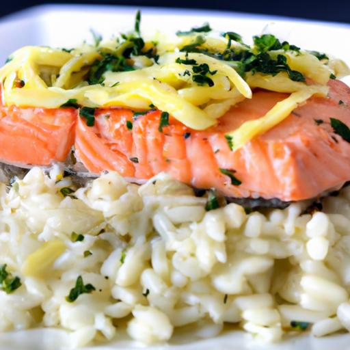 Zesty Lemon Garlic Butter Salmon Orzo:⁣ A Flavorful Delight