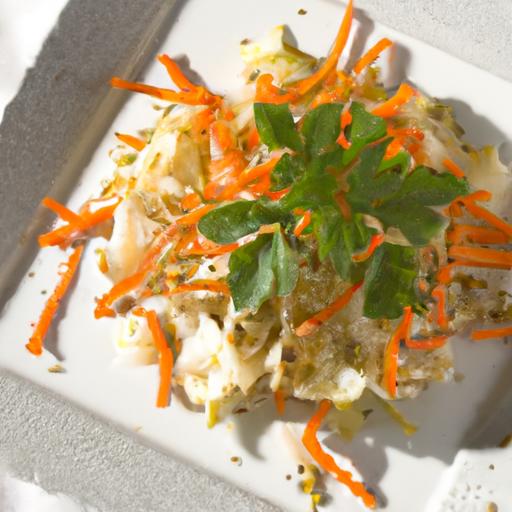 Roasted ​carrot & Parsnip ​Salad with Creamy Dairy-Free Cheese