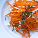 Roasted Carrot & Parsnip Salad with Creamy Dairy-Free Cheese